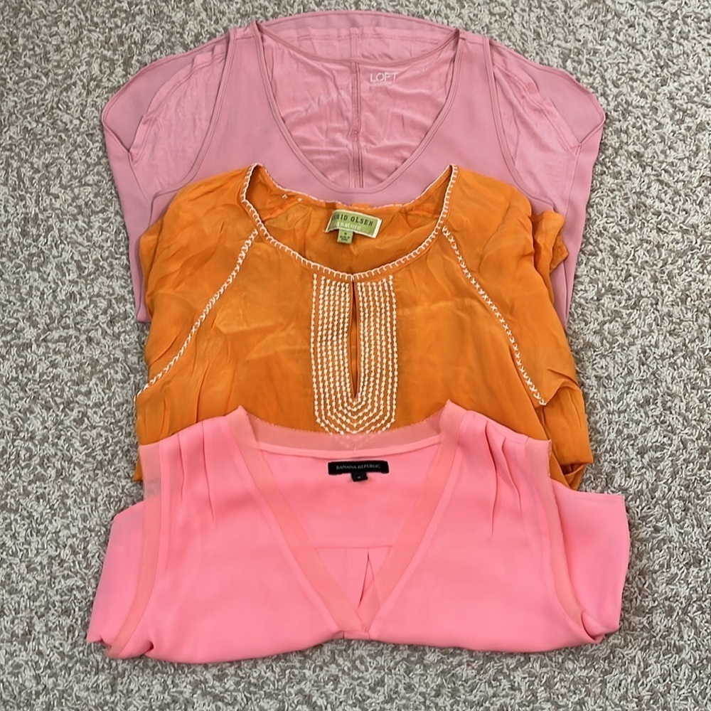 Colorful Lightweight Flowy Shirt Bundle - Size Small
